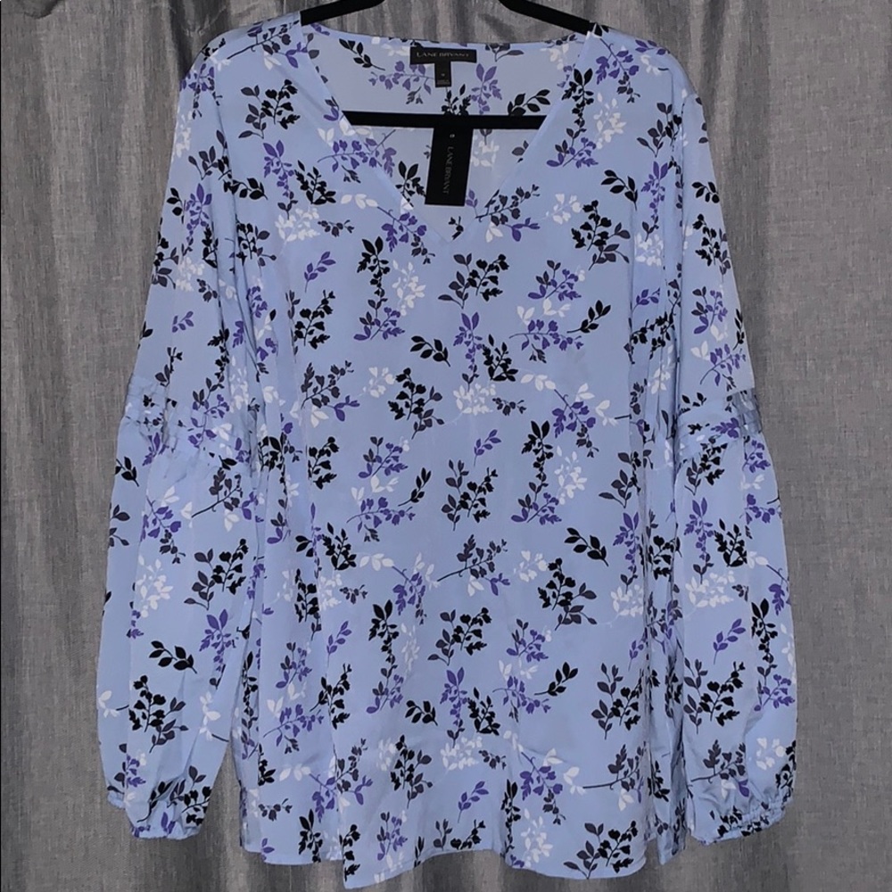 Lane Bryant blue long sleeve blouse